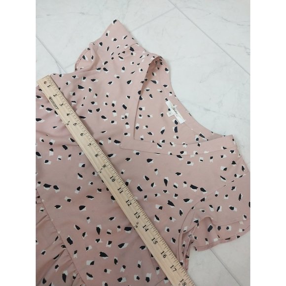 Andree by Unit Pink Tiered Flowy All Over Print Dress Sz Small - Picture 10 of 12